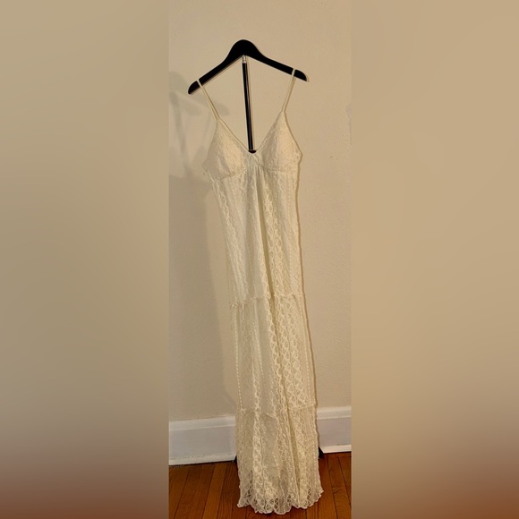 HeartSoul Women’s Ivory Lace Bohemian Maxi Dress Spaghetti Straps Size L (NWT) - Picture 2 of 10